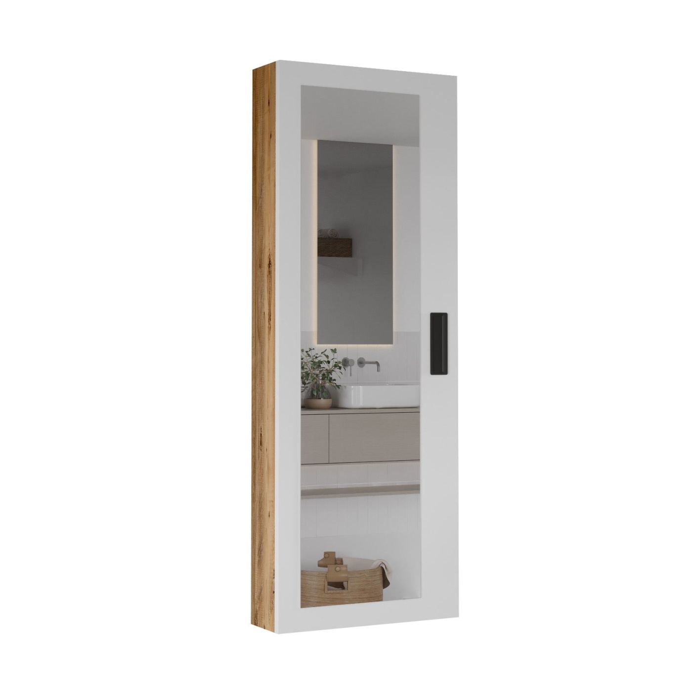 Fürdőszobai polc, Atlantic Pine, Fehér - 5