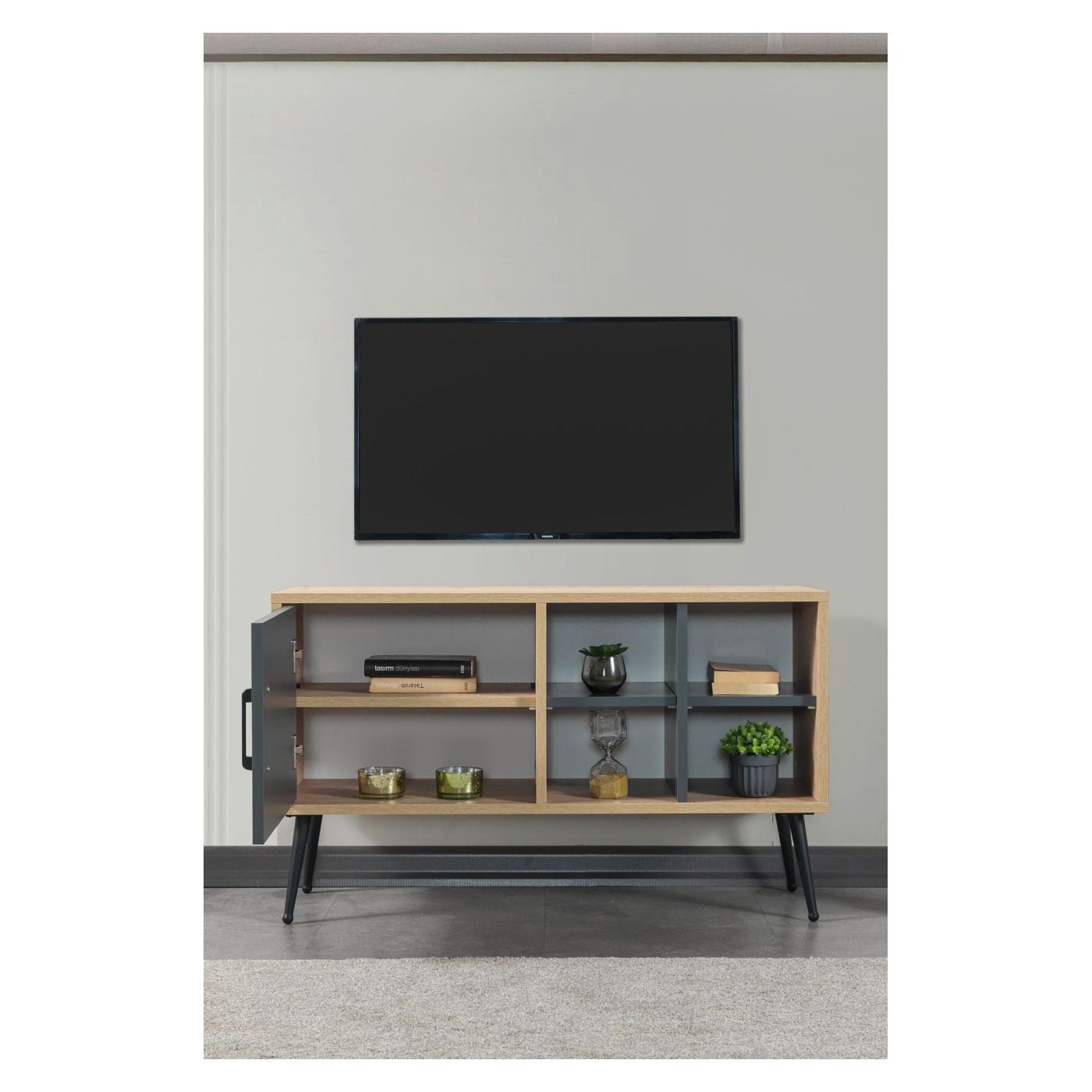TV állvány, Sapphire Oak, Anthracite - 2