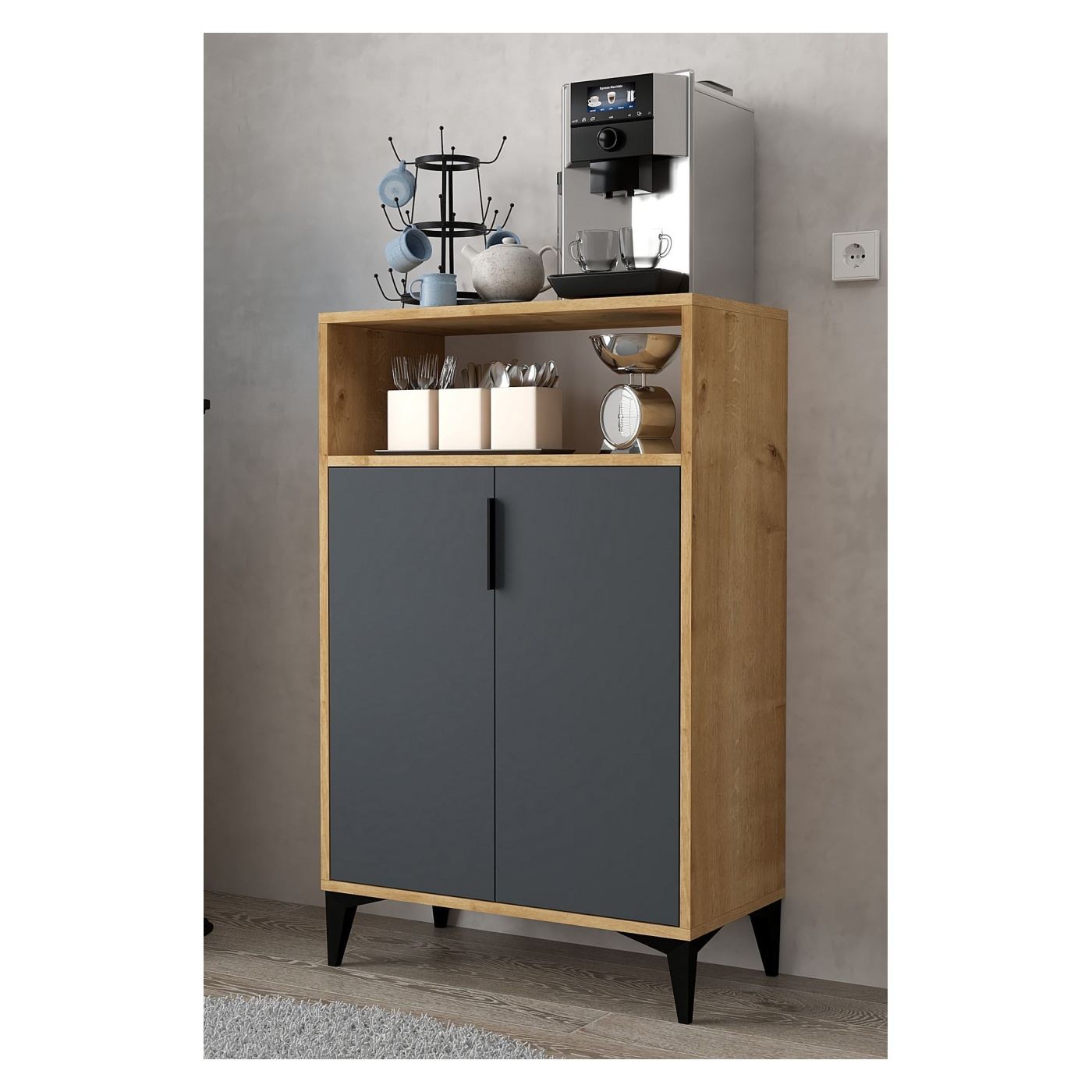 Sokoldalú szekrény, Sapphire Oak, Anthracite - 3