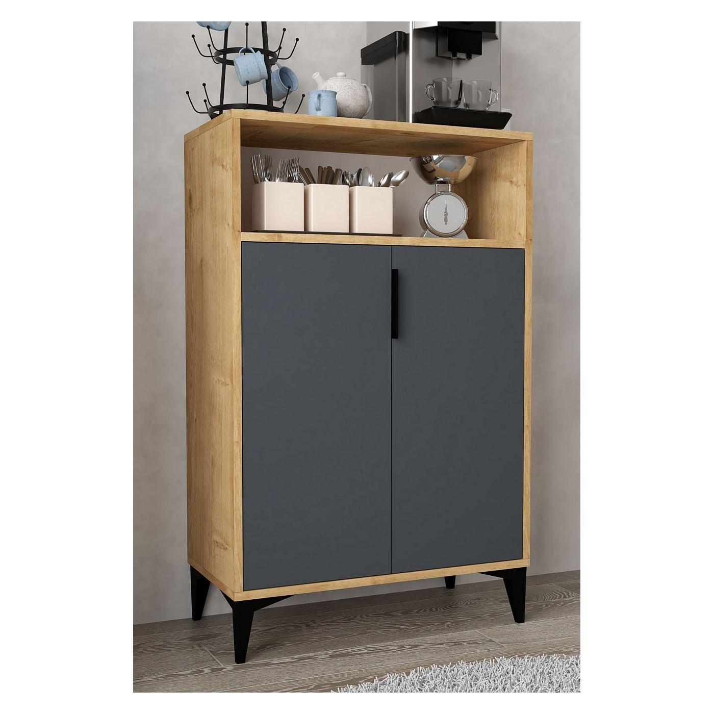 Sokoldalú szekrény, Sapphire Oak, Anthracite - 4