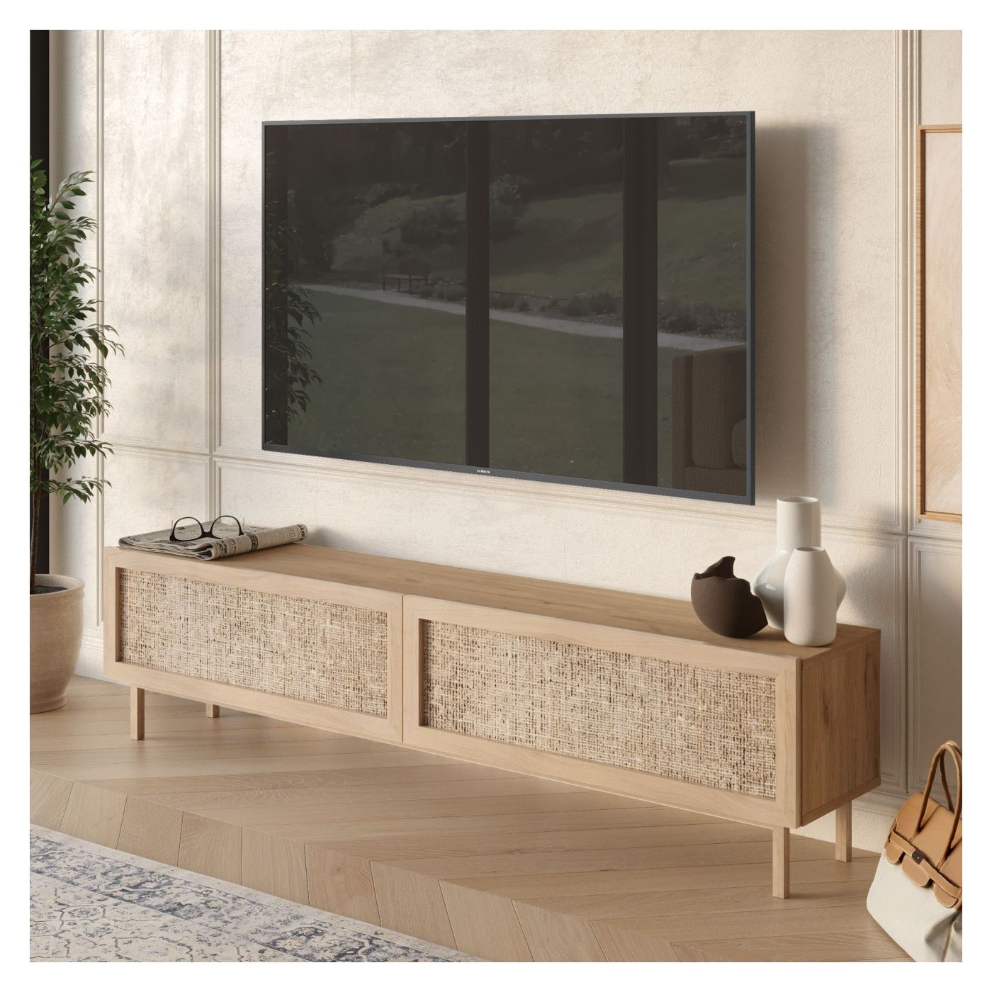 TV állvány, tölgy - 2