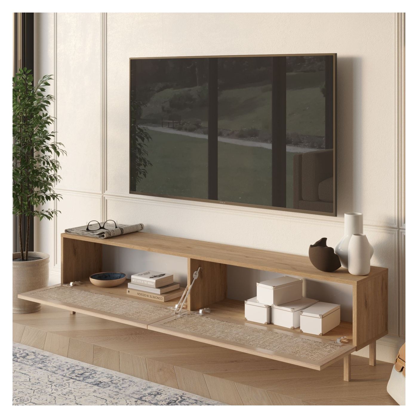 TV állvány, tölgy - 3