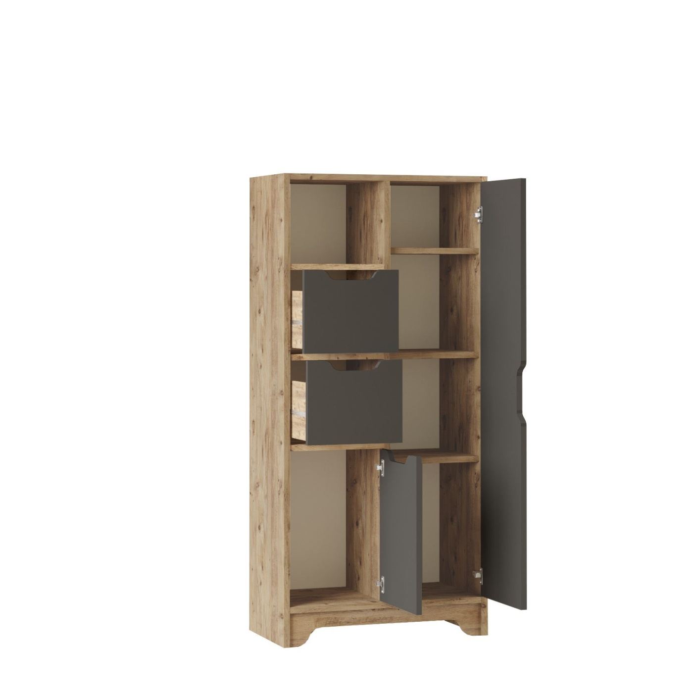 Sokoldalú szekrény, Atlantic Pine, Anthracite - 5