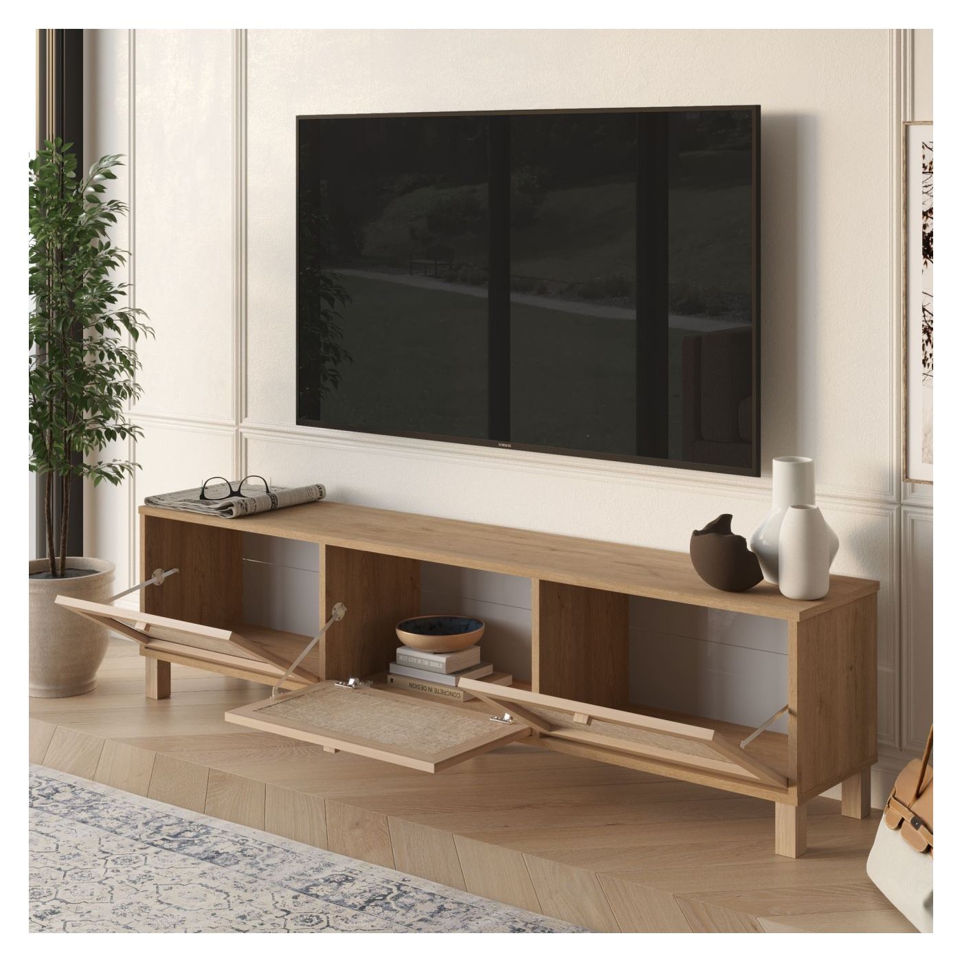 TV állvány, tölgy - 3