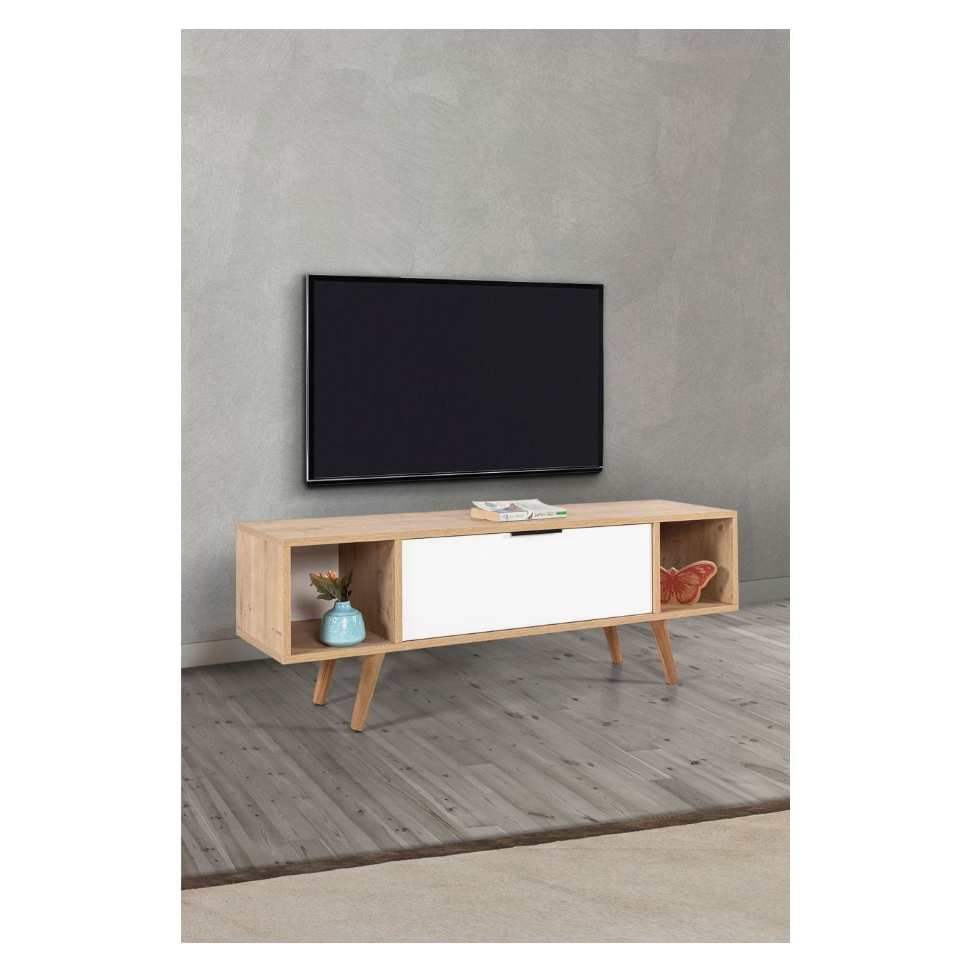 TV állvány, Sapphire Oak, Fehér - 4