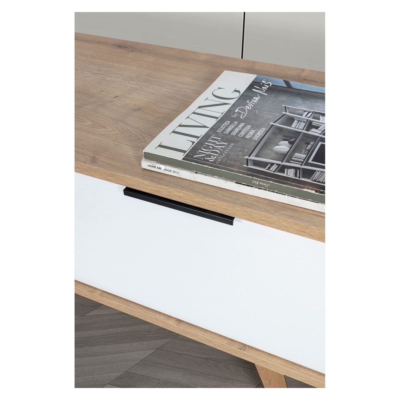TV állvány, Sapphire Oak, Fehér - 6