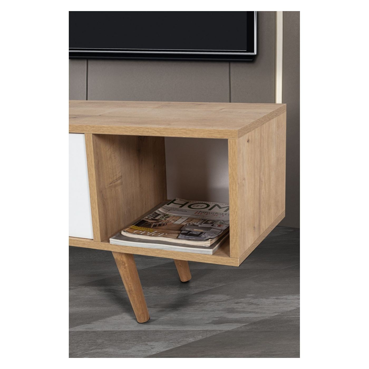 TV állvány, Sapphire Oak, Fehér - 7