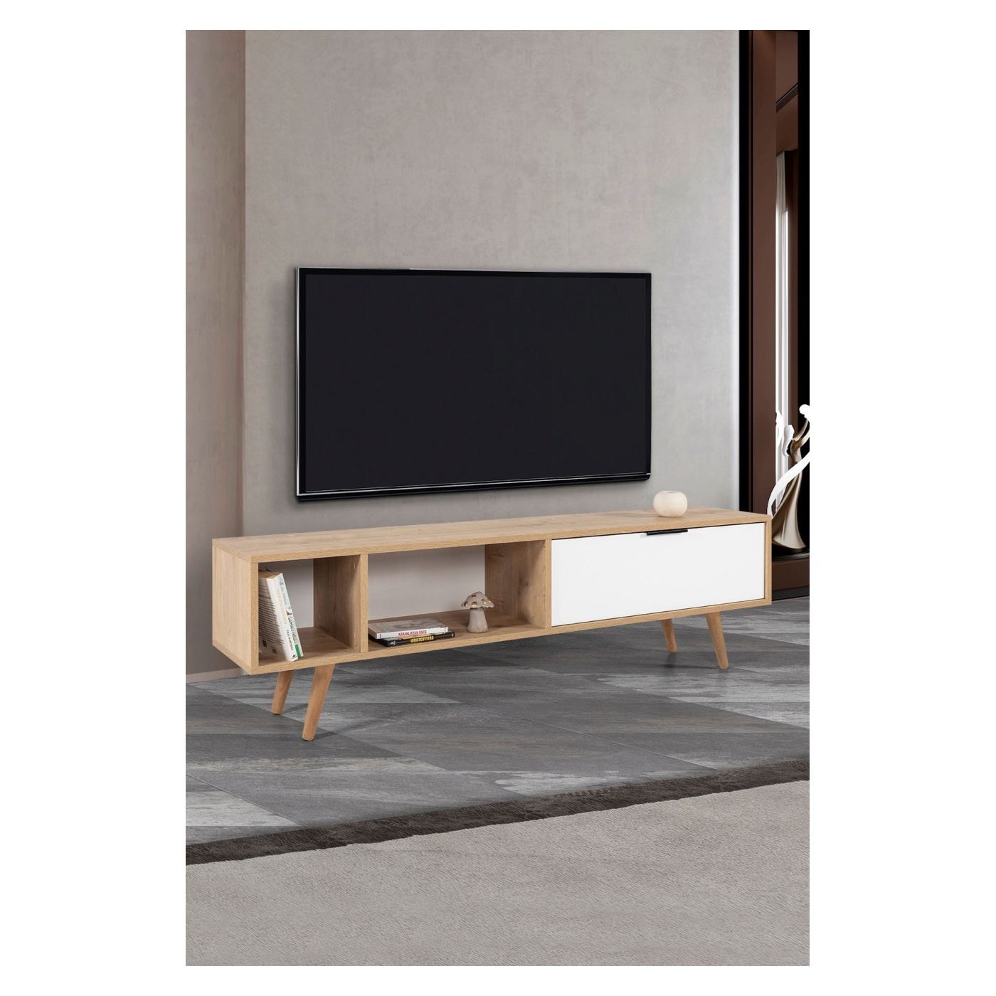 TV állvány, Sapphire Oak, Fehér - 3