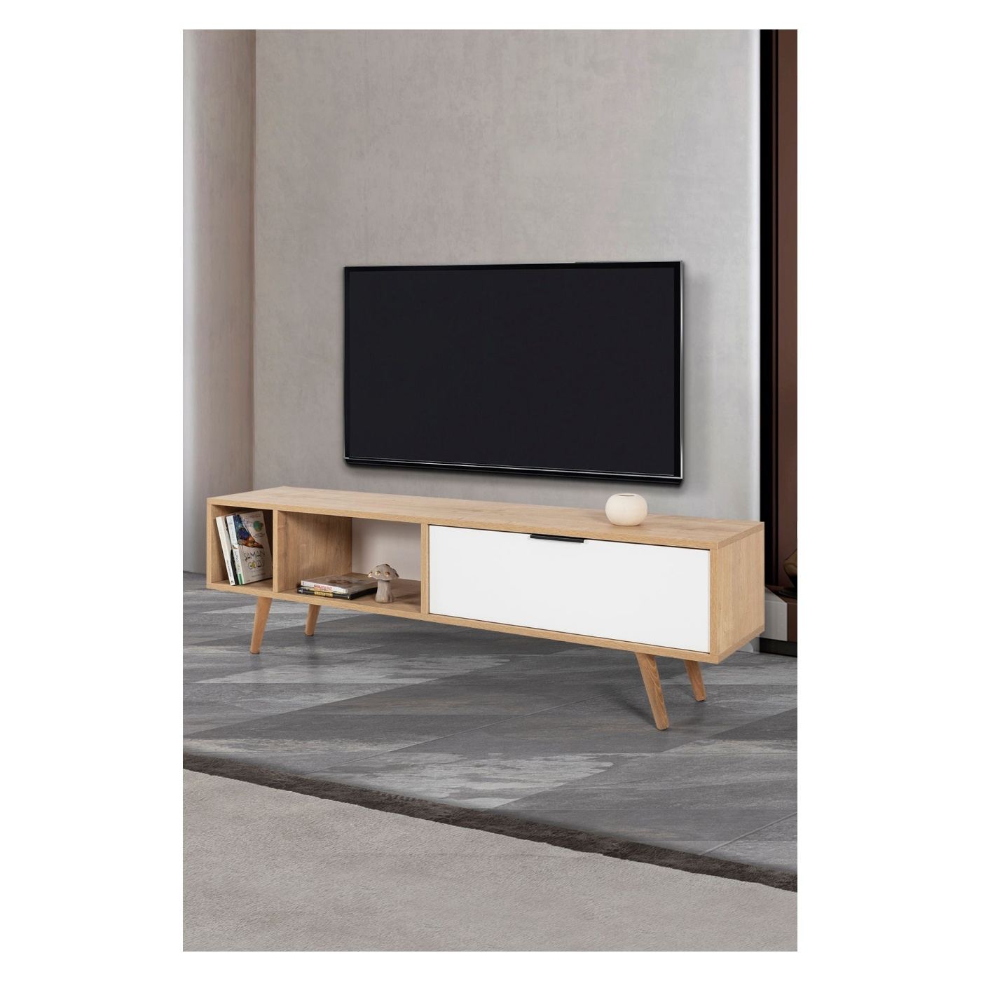 TV állvány, Sapphire Oak, Fehér - 4