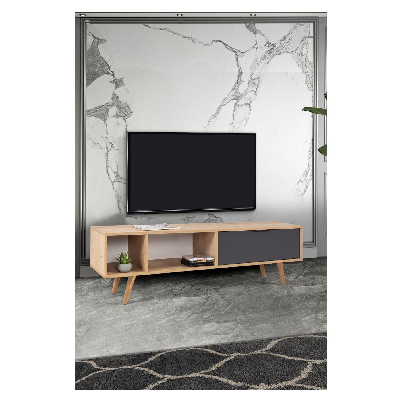TV állvány, Sapphire Oak, Anthracite - 3