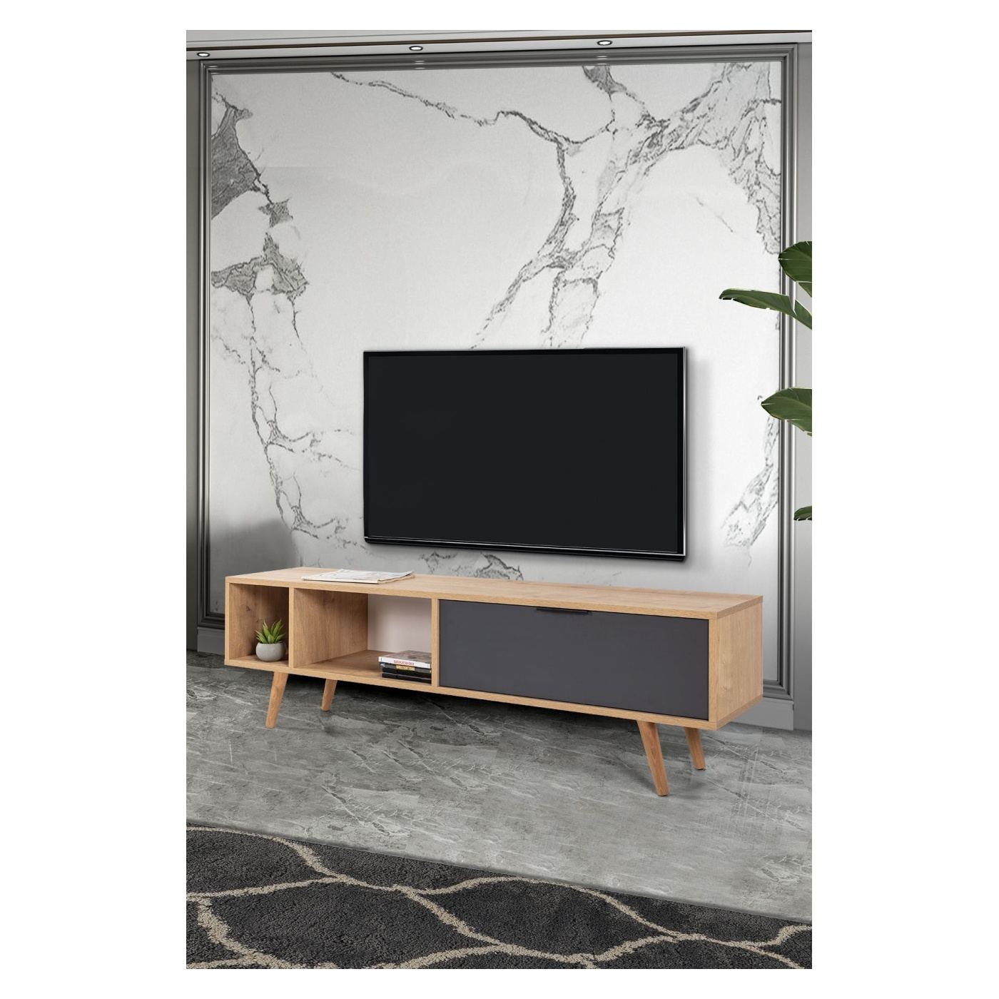 TV állvány, Sapphire Oak, Anthracite - 4