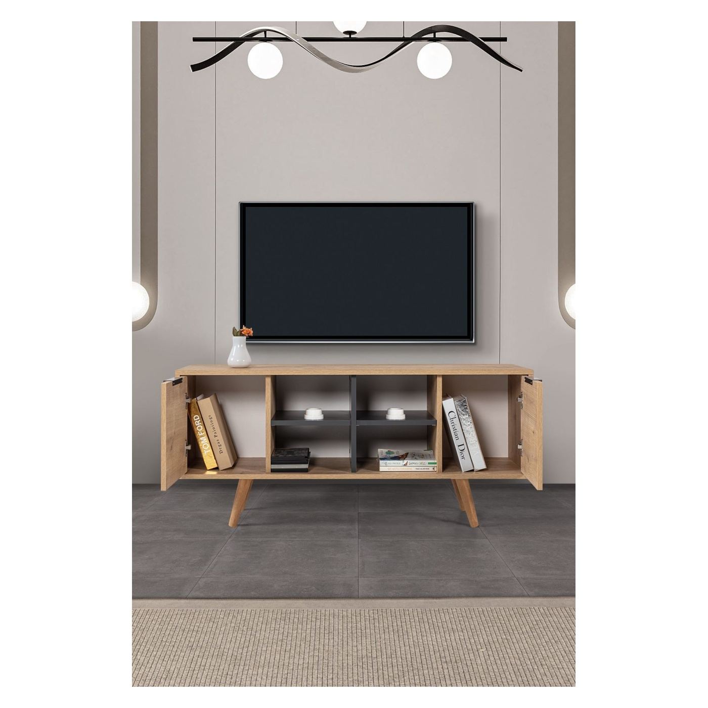 TV állvány, Sapphire Oak, Anthracite - 2