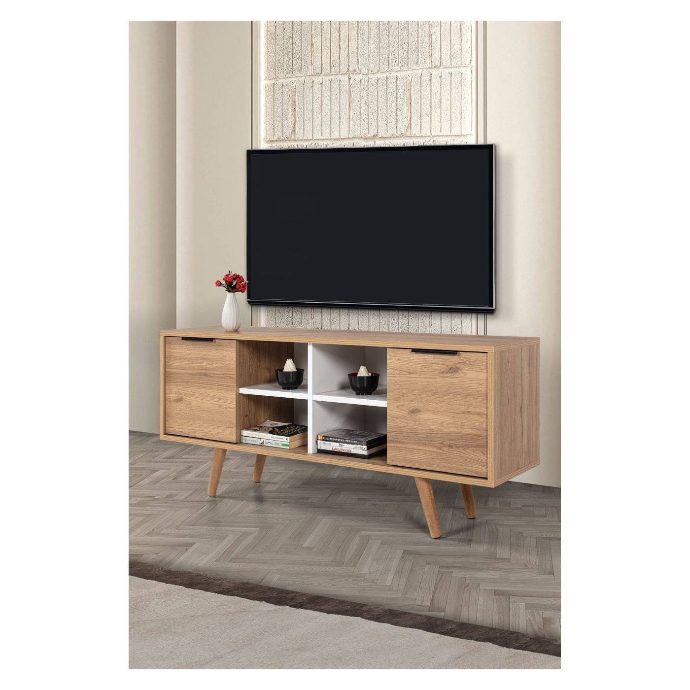 TV állvány, Sapphire Oak, Fehér - 3