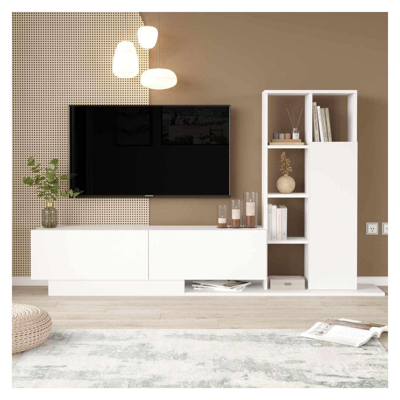 TV állvány, fehér - 2