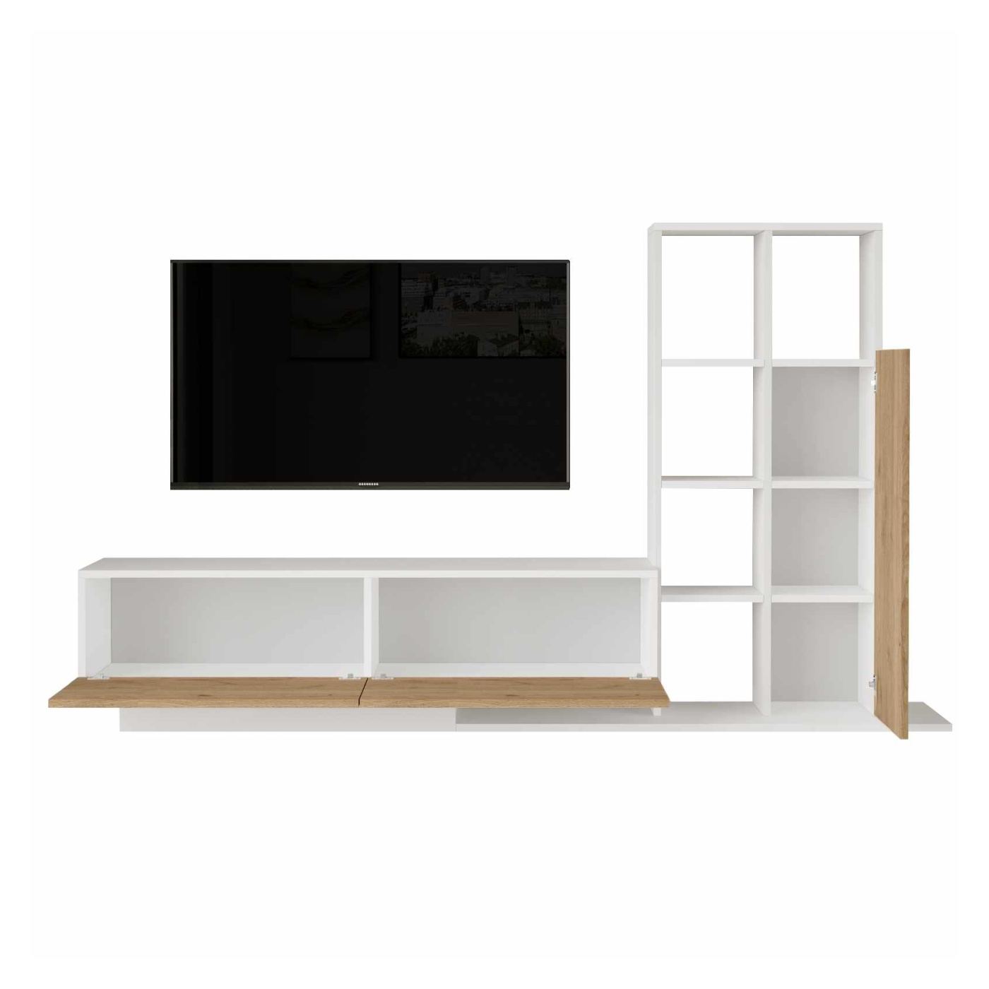 TV állvány, Natúr, Fehér - 5