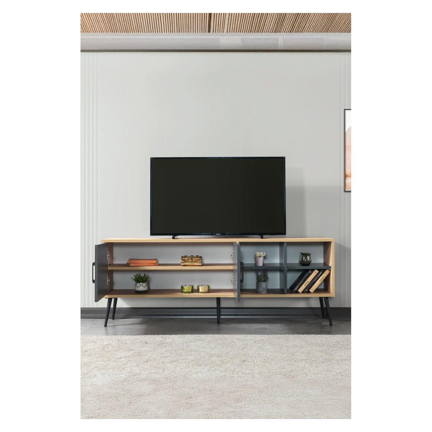TV állvány, Sapphire Oak, Anthracite - 2