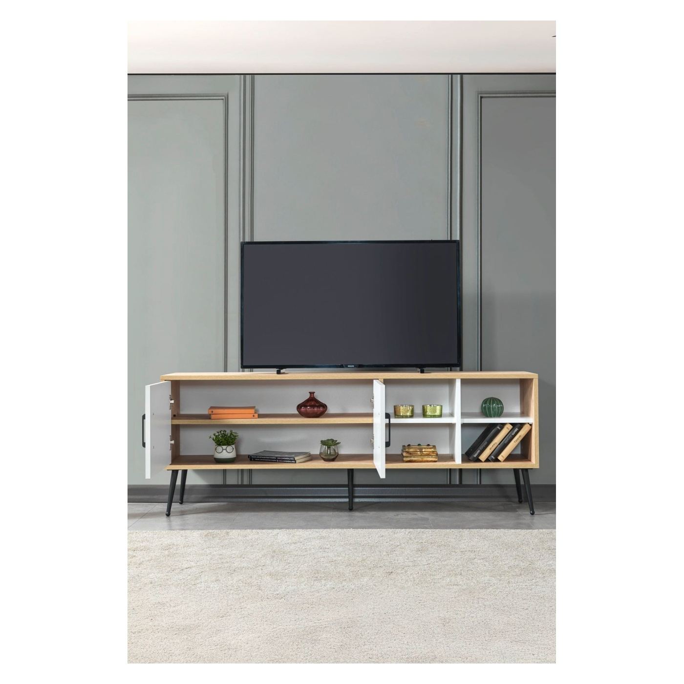 TV állvány, Sapphire Oak, Fehér - 2