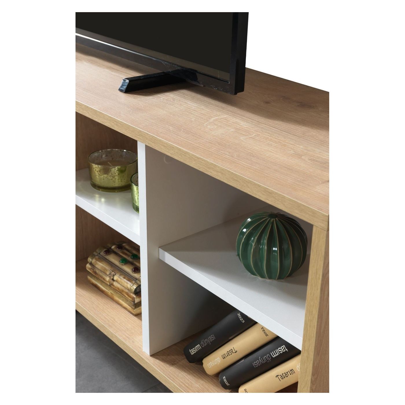 TV állvány, Sapphire Oak, Fehér - 6