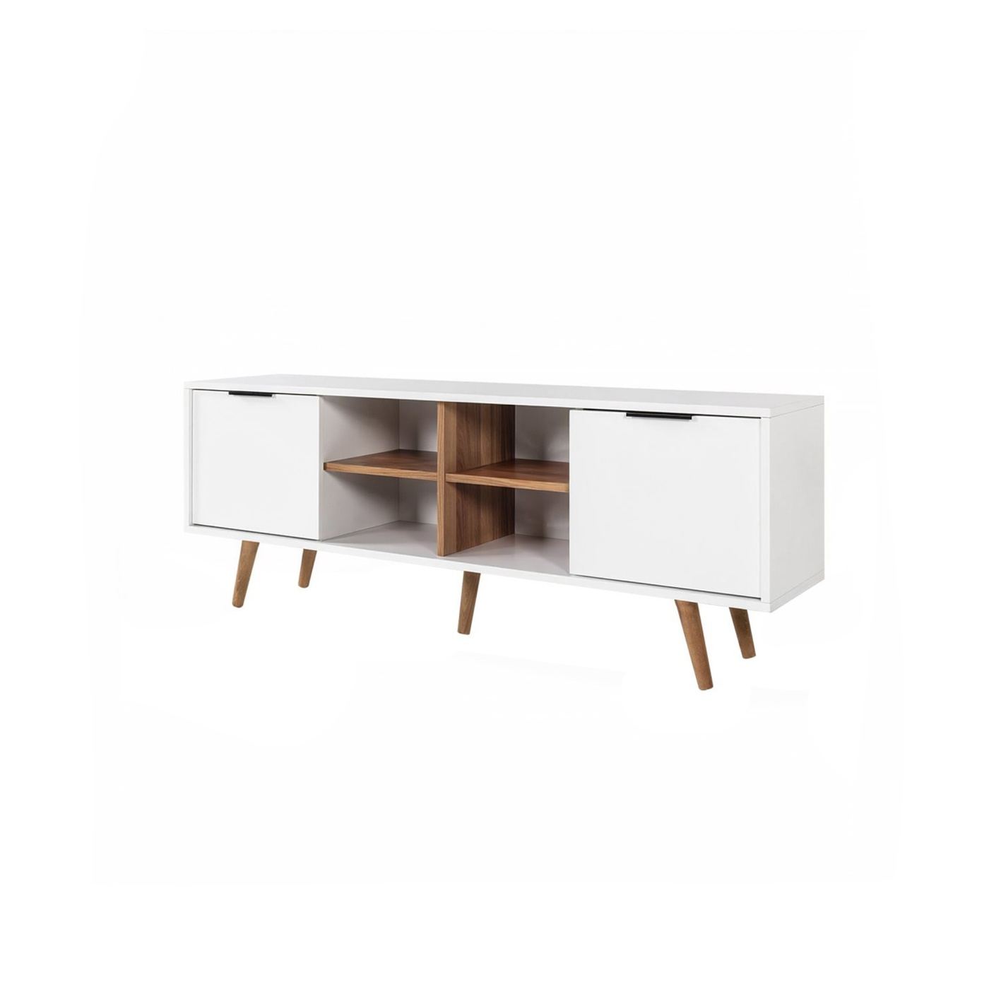 TV állvány, fehér, dió - 7