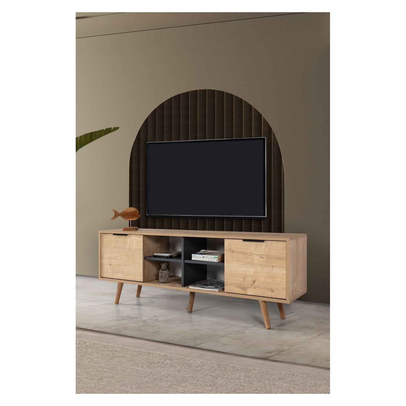 TV állvány, Sapphire Oak, Anthracite - 5