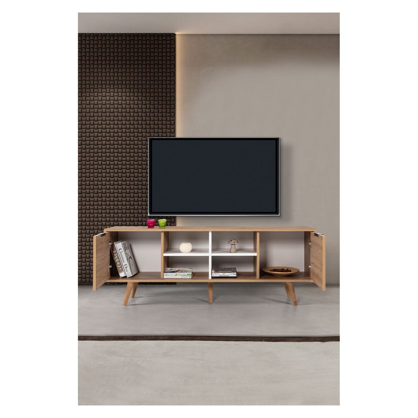 TV állvány, Sapphire Oak, Fehér - 2
