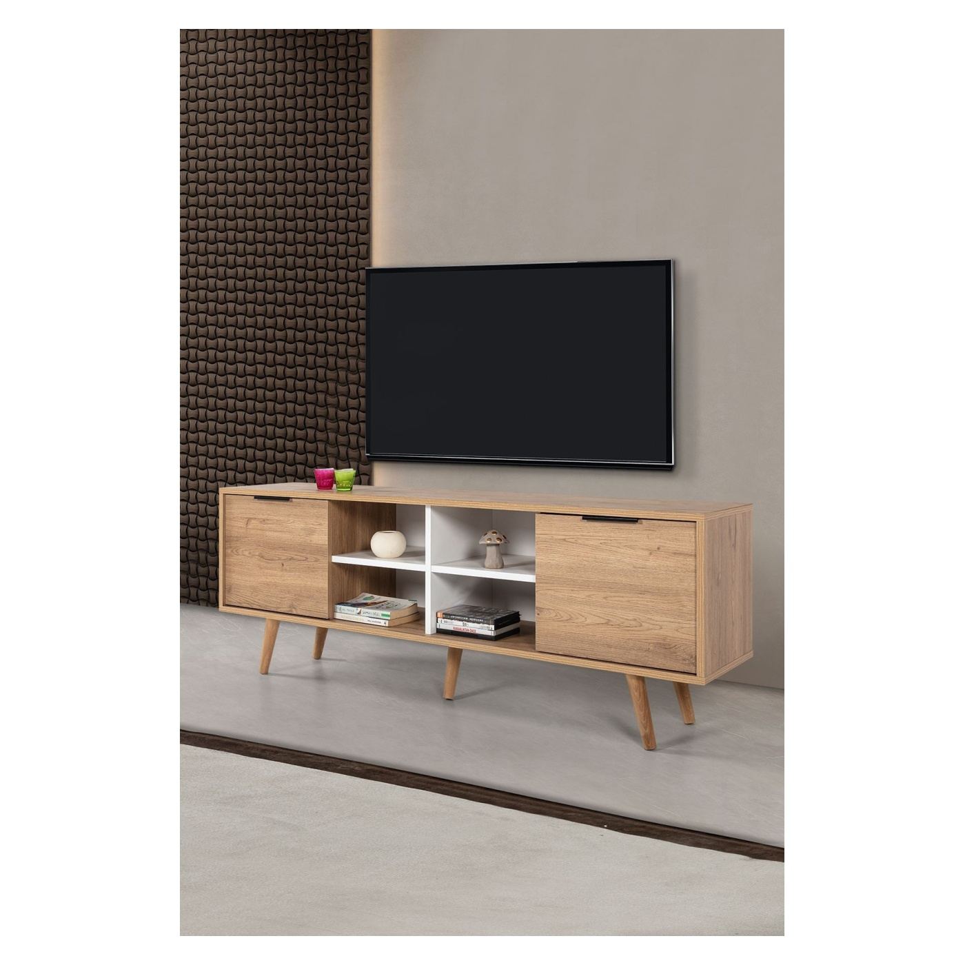 TV állvány, Sapphire Oak, Fehér - 4