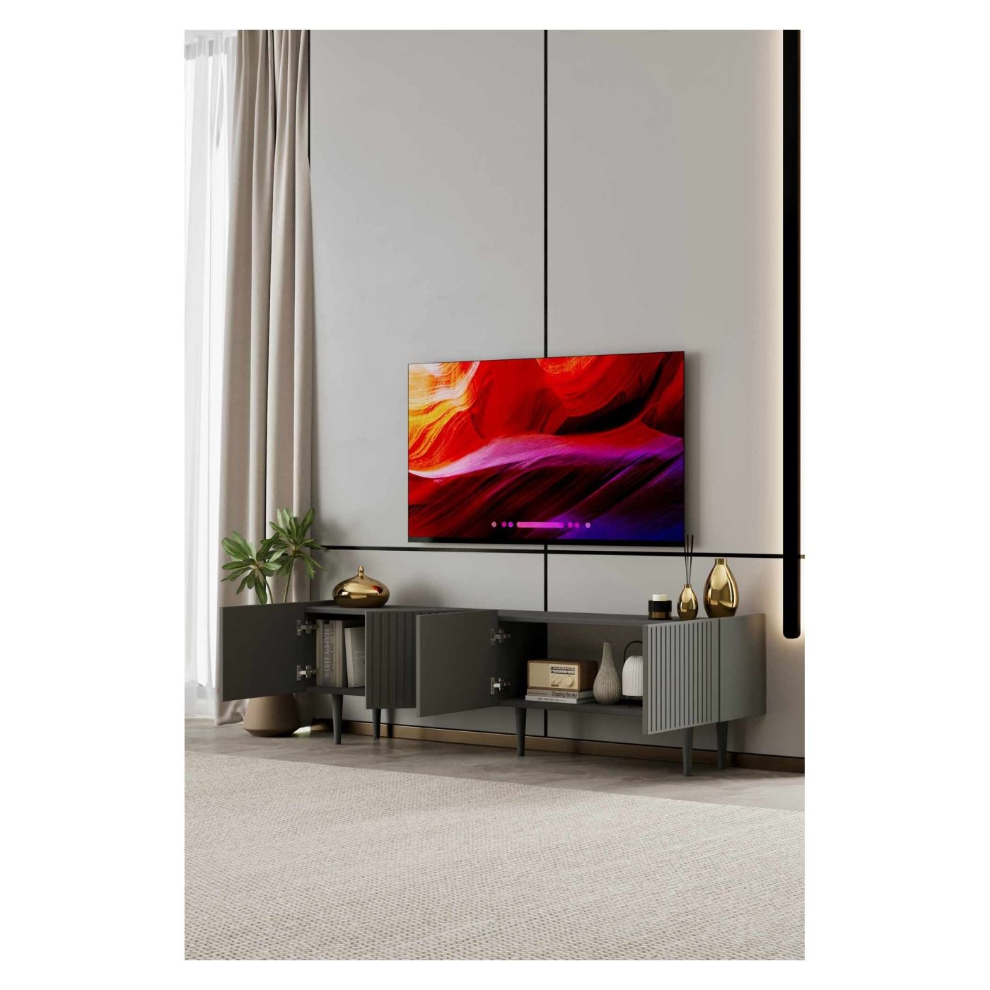 TV állvány, Szürke - 3