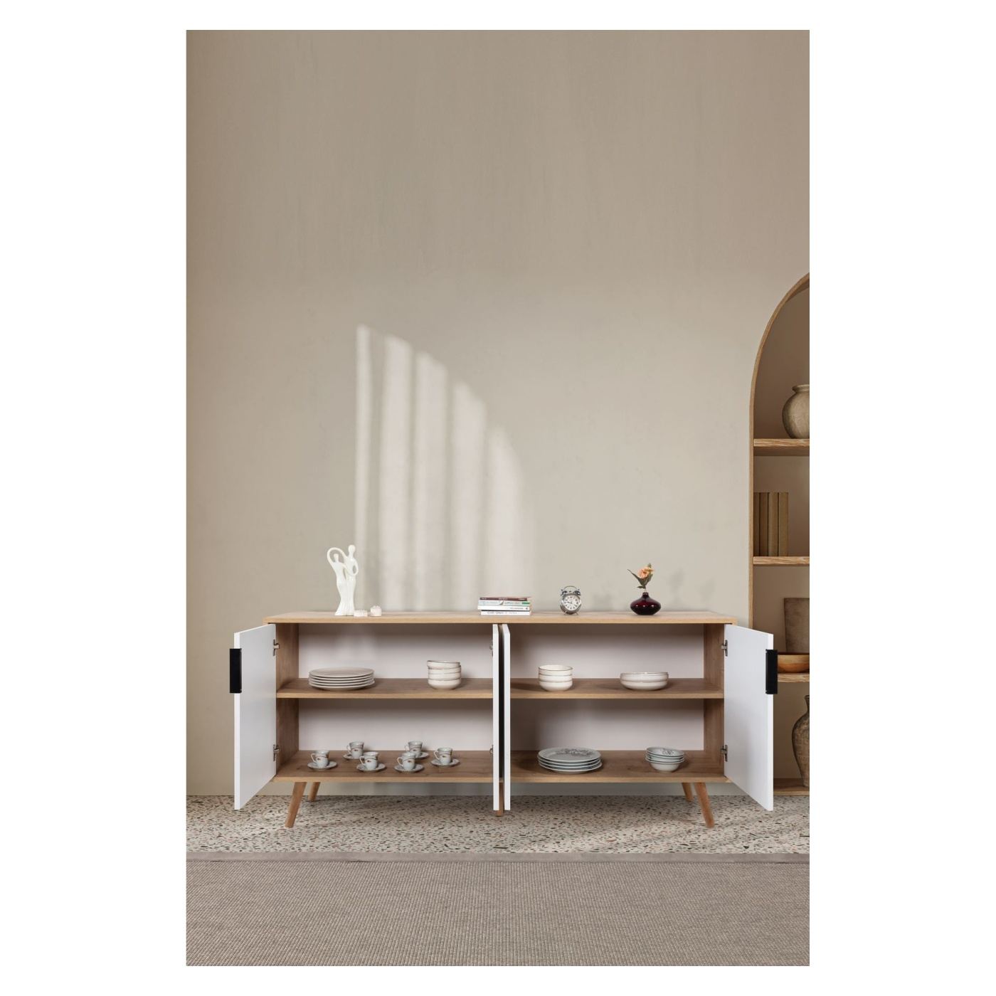 Konzol, Sapphire Oak, Fehér - 2