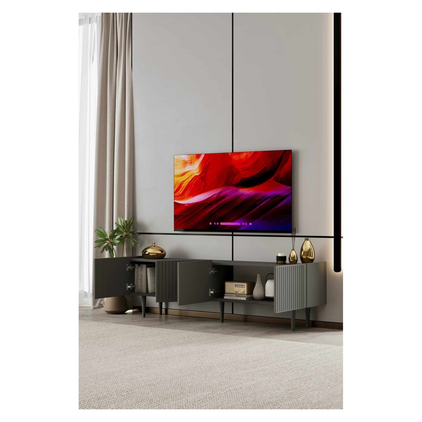 TV állvány, szürke - 3