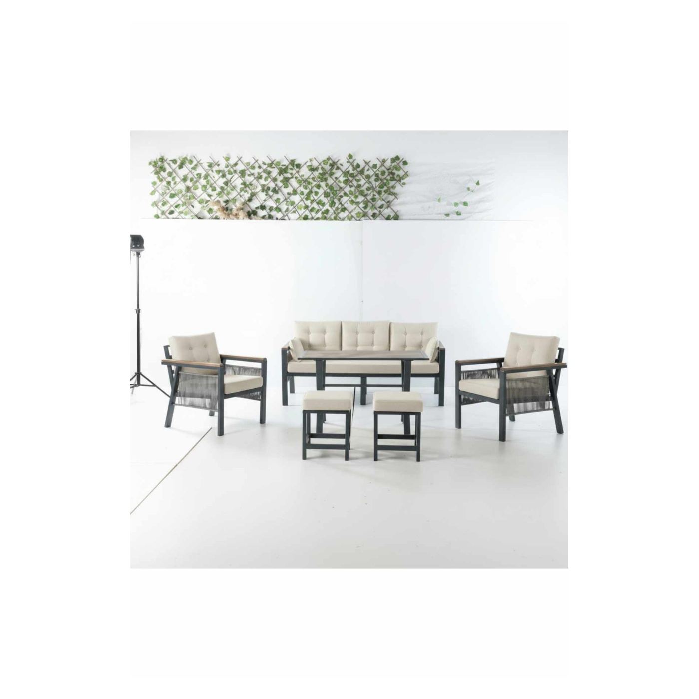 Kerti Lounge Szett, Krém - 2