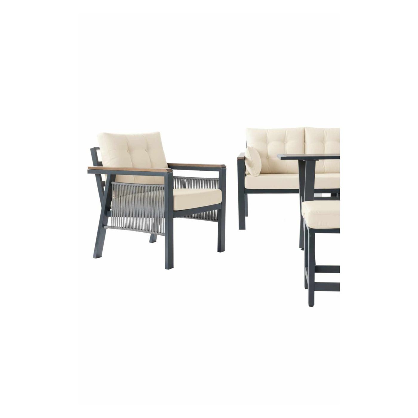 Kerti Lounge Szett, Krém - 4