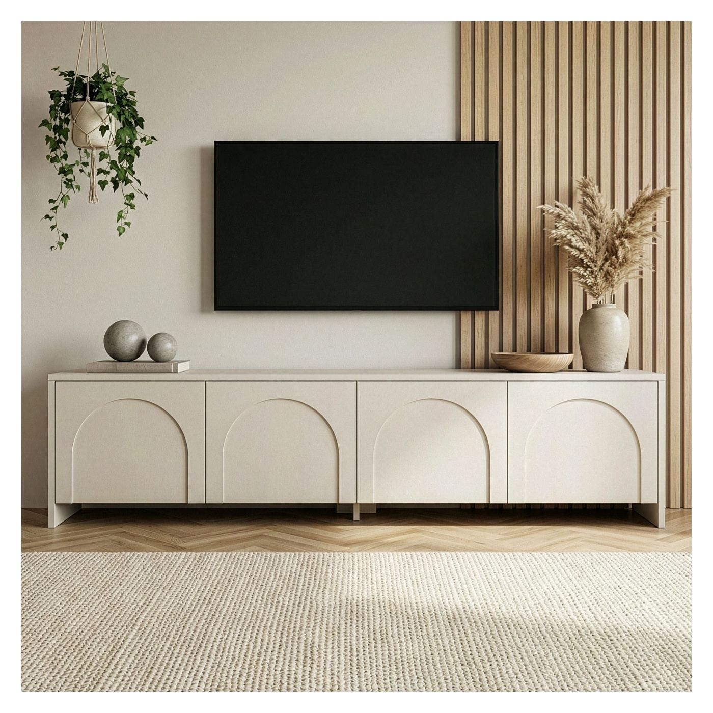 TV állvány, krémszínű - 3