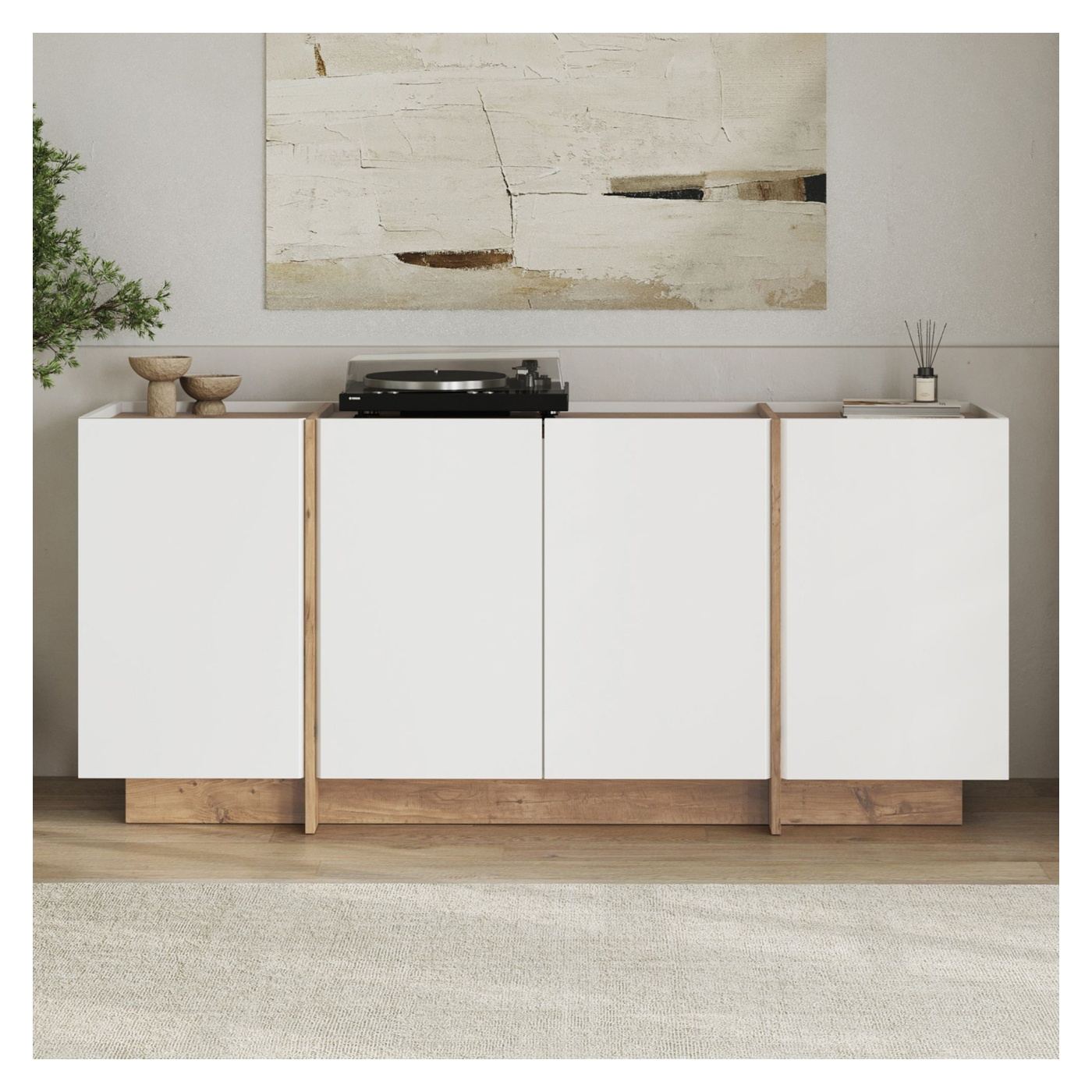Konzol, fehér, Atlantic Pine - 3