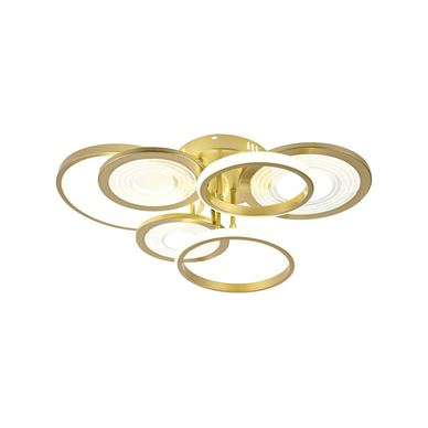 Lustra LED RFAN, Model R9033, cu Telecomanda, 3 Tipuri de Lumina, Intensitate Reglabila, 168W, Auriu