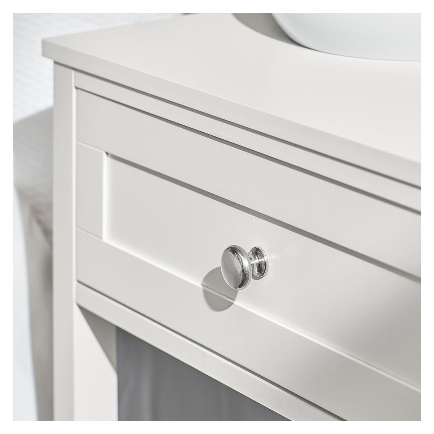 SoBuy Éjjeliszekrény fiókkal és két polccal Fehér 45x30x68 cm FBT46-WX2 - 8
