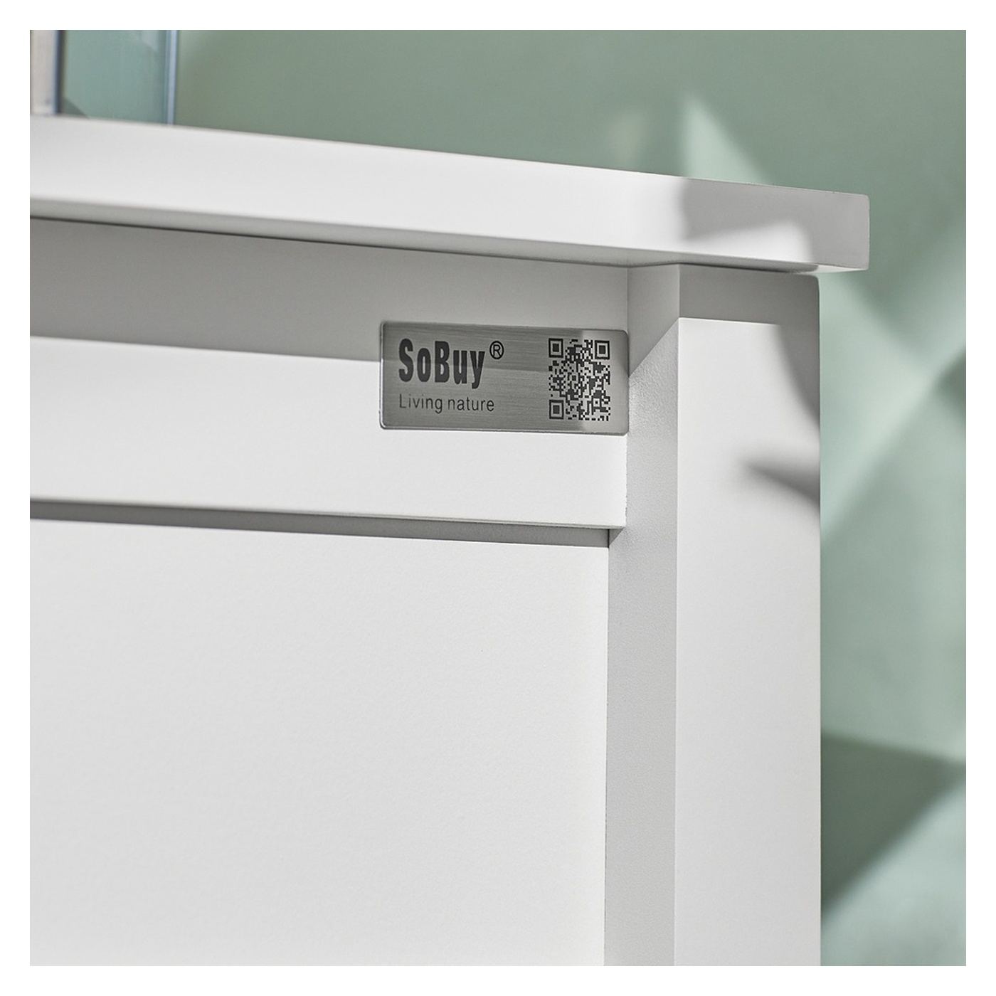 SoBuy Éjjeliszekrény fiókkal és két polccal Fehér 45x30x68 cm FBT46-WX2 - 9