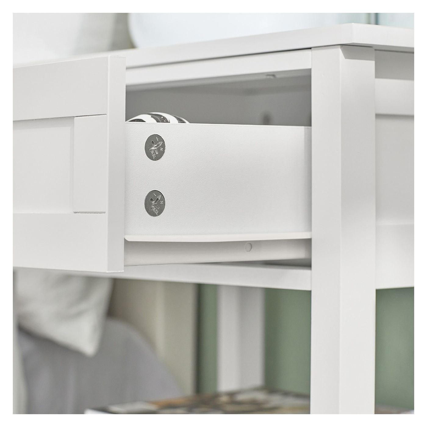 SoBuy Éjjeliszekrény fiókkal és két polccal Fehér 45x30x68 cm FBT46-WX2 - 10