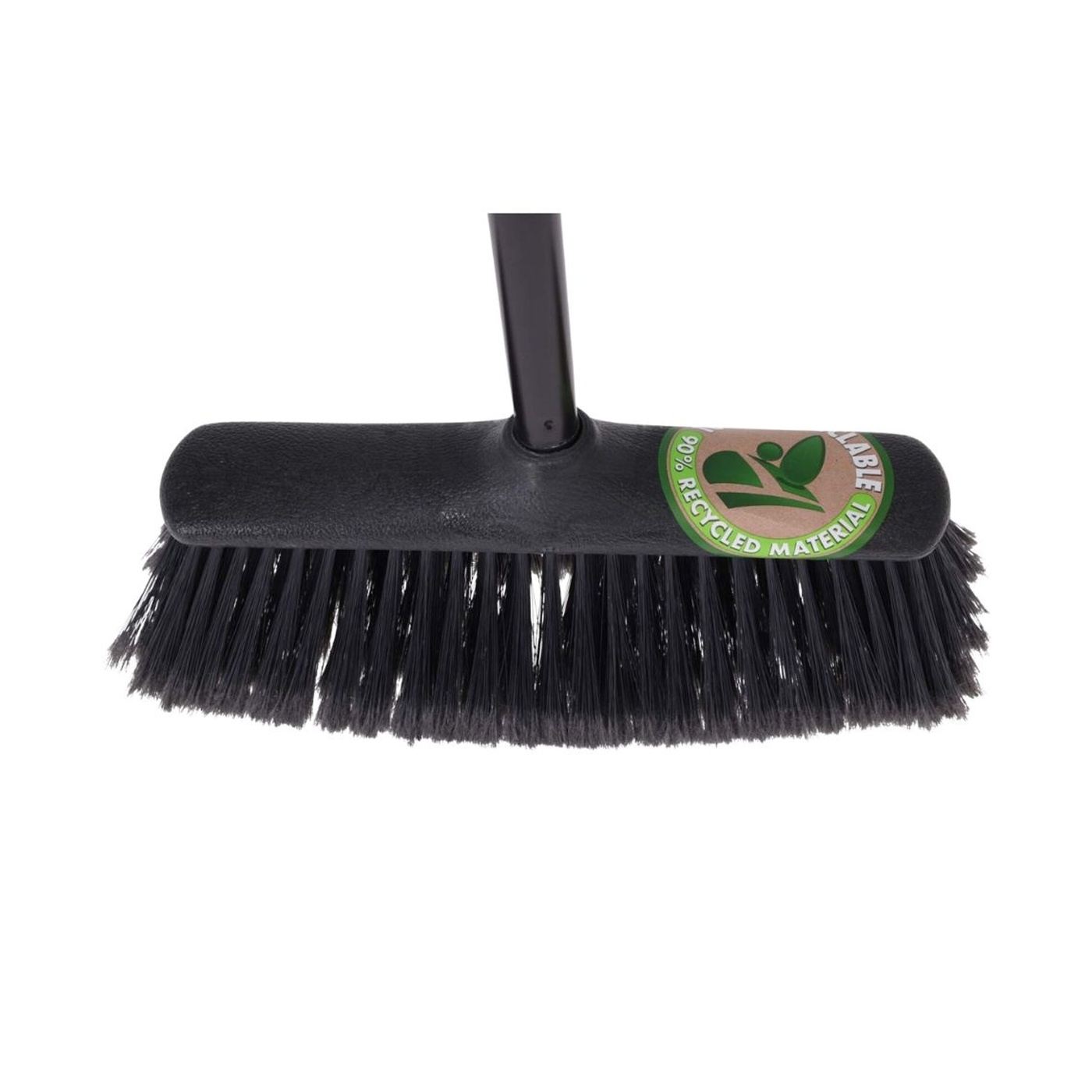 Háztartási seprű nyéllel, újrahasznosított anyagokból, fekete színű, 120 cm - 5