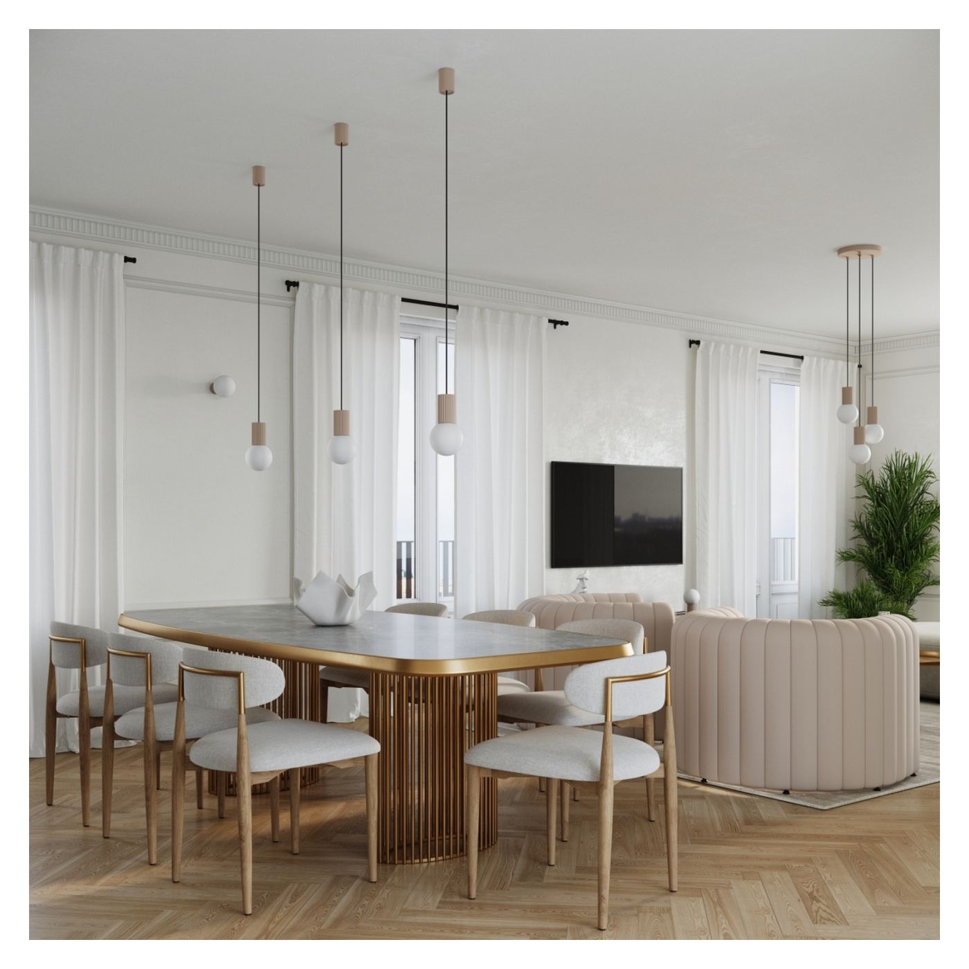 HALO függő lámpa taupe 25x25x125cm - 3