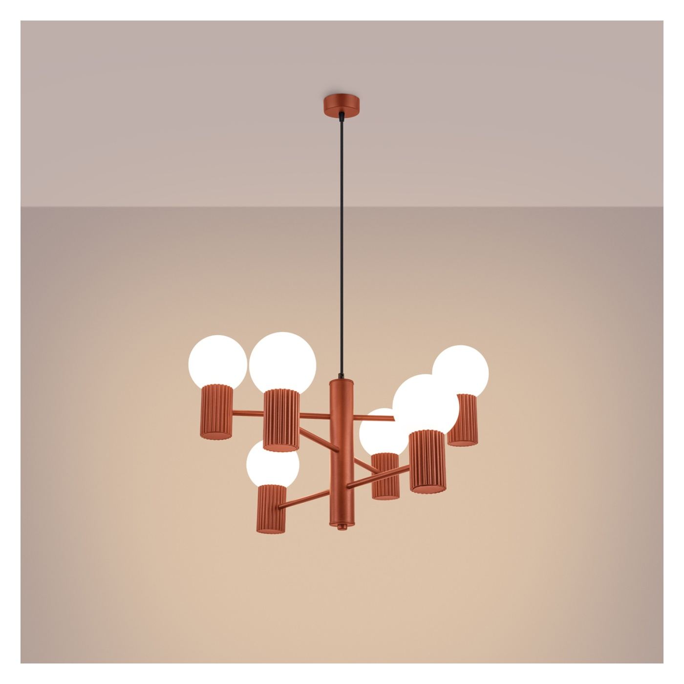 HALO csillár okkerpiros 64x64x230cm - 6