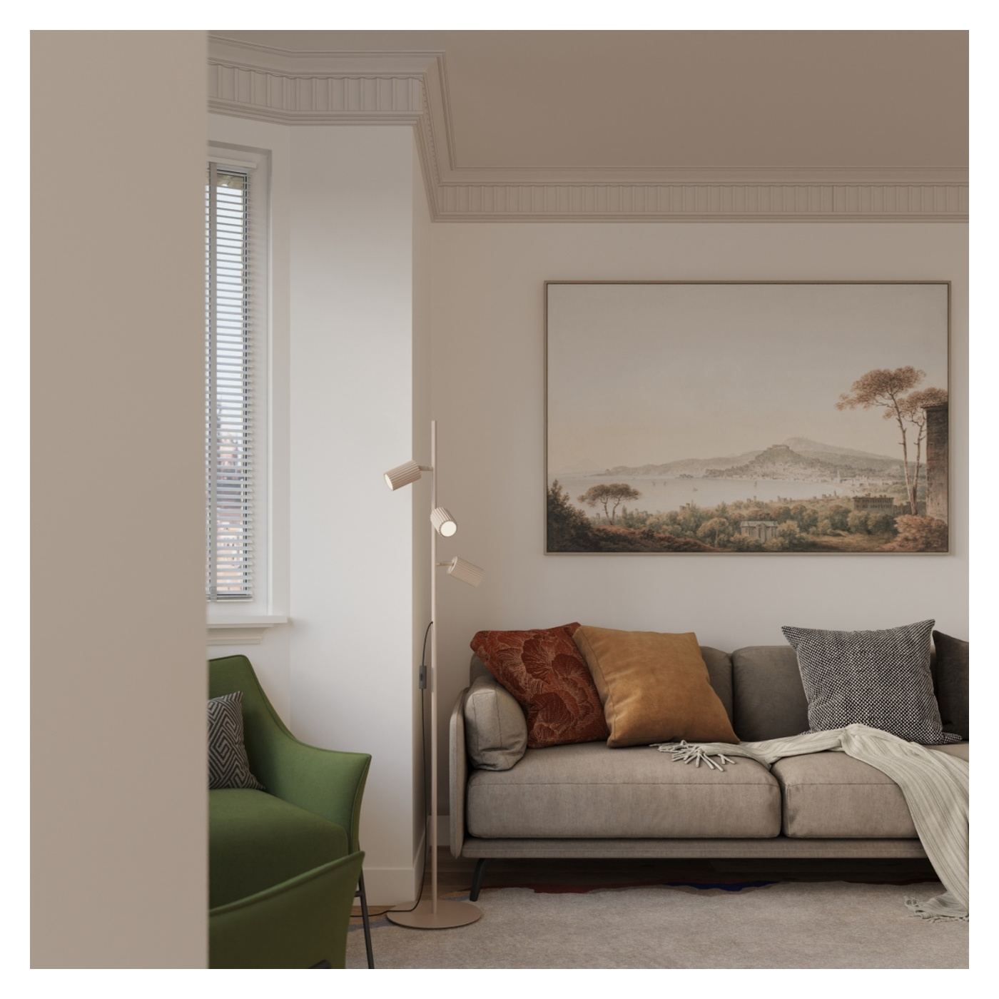 KARBON taupe állólámpa 30x30x155cm - 2