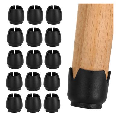 Set 16 protecții pentru picioare de mobilier cu baza din fetru, Ø14-16 mm, negru