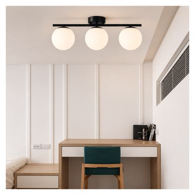 Lustra RFAN, Model 6073-3, Cu Abajururi, 3 X E27, Negru