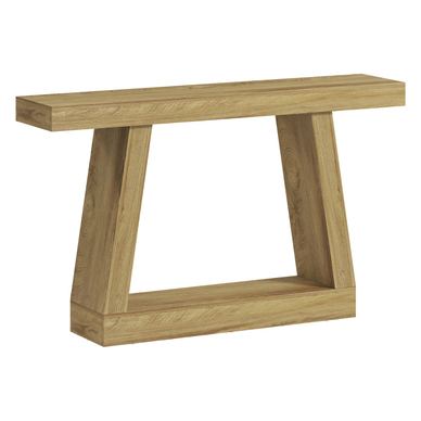 Consolă de Intrare Rustic cu Blat Gros, Masă Consolă cu 2 Niveluri și Spațiu de Depozitare din Lemn, Masă Intrare pentru Hol, In