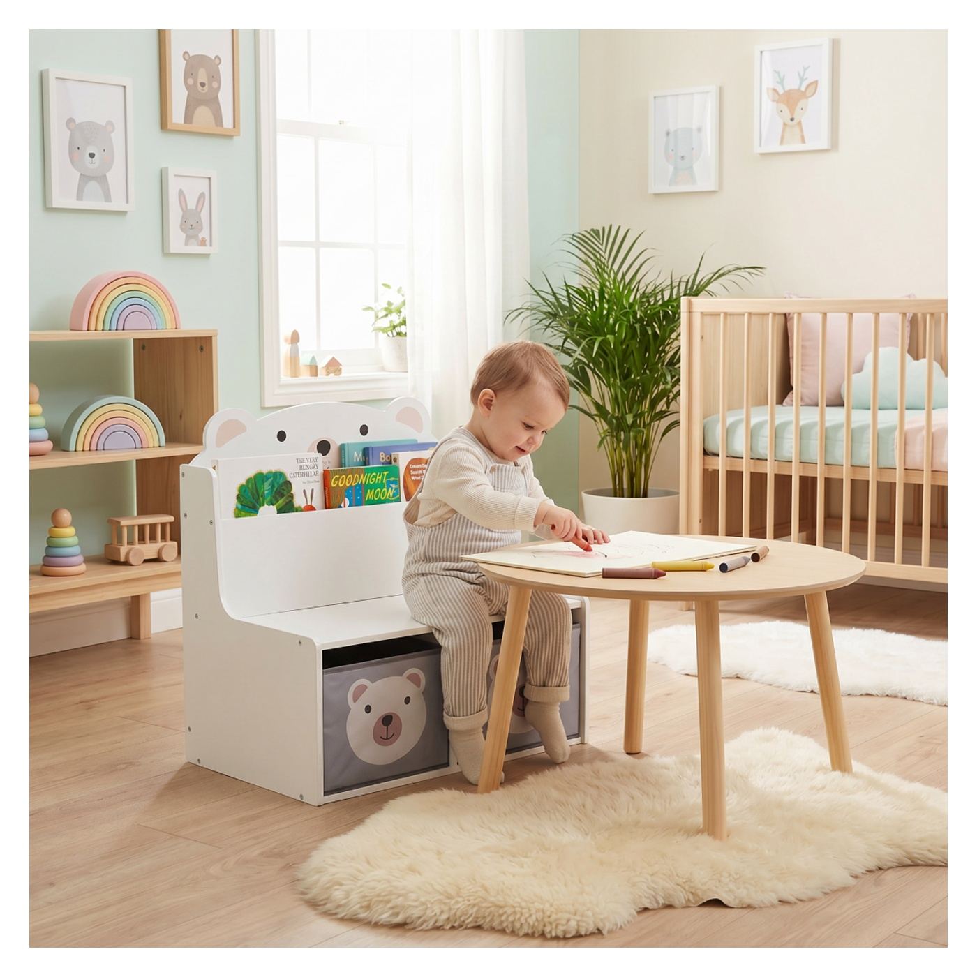 U-Grow Пейка за съхранение на играчки и книги Мече - 7