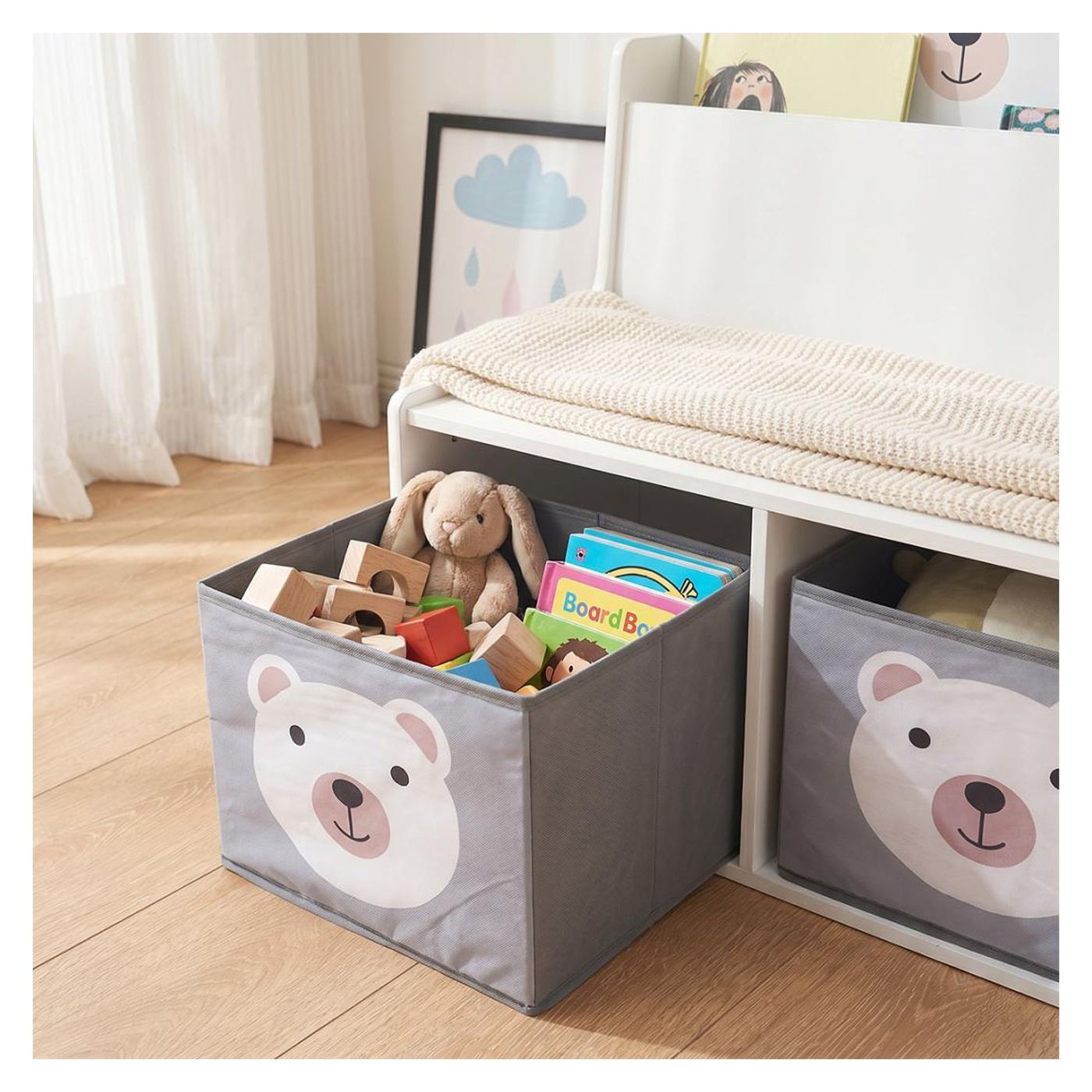 U-Grow Пейка за съхранение на играчки и книги Мече - 9