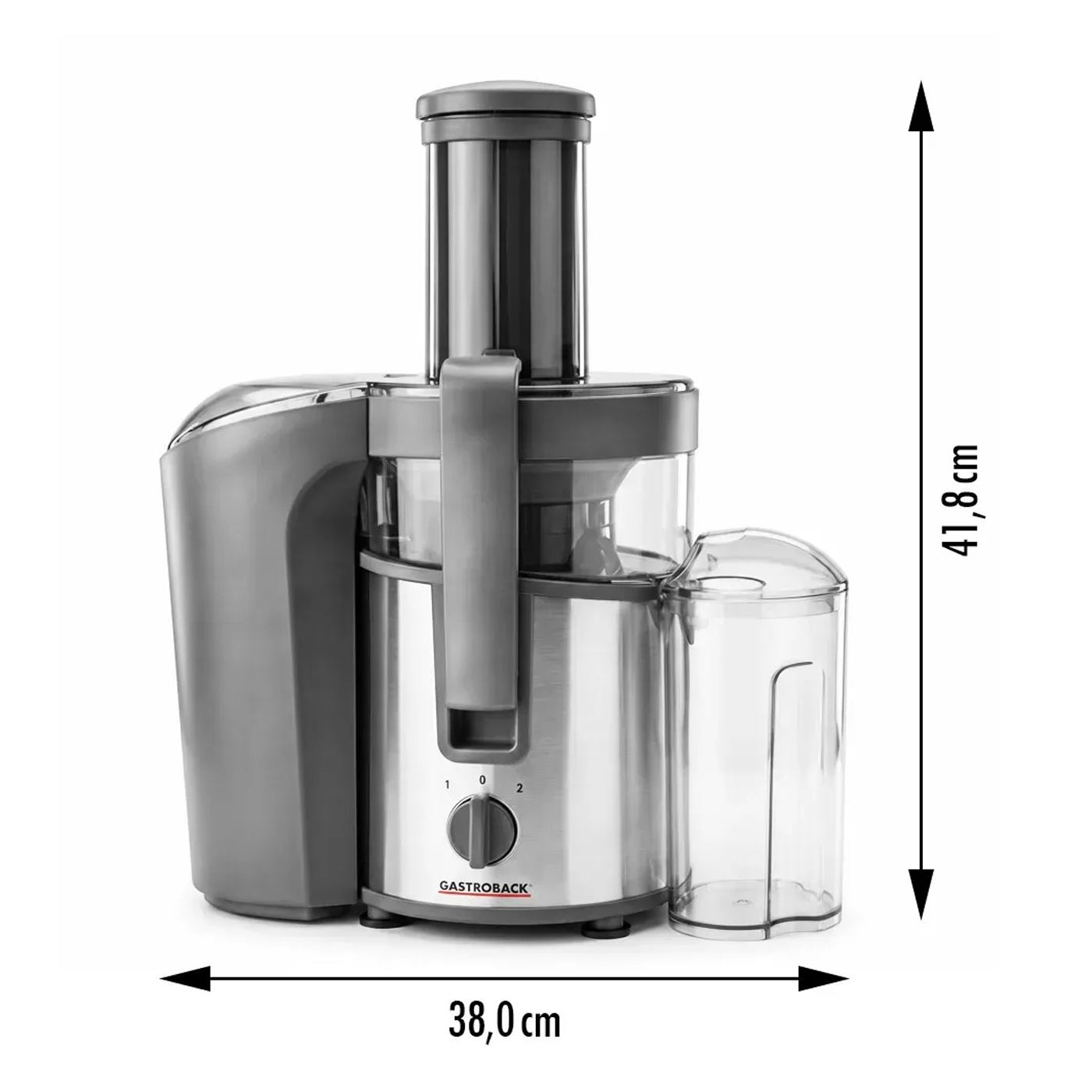 XL Сокоизстисквачка за плодове и зеленчуци, Gastroback, Vital Juicer Plus, 1 литър, 800 W, Неръждаема стомана/Черен - 9