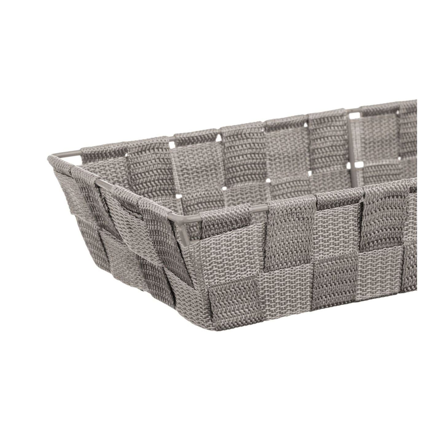 Плетен метален панер за съхранение в сиво-Taupe, Продълговат, 36x16x10 cm, Сив - 2