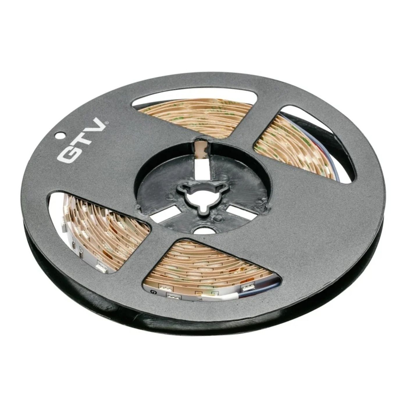 Bandă LED Flash GTV pentru mobilier, lumină RGB, 30 LED/m, 450 lm/m, 7,2 W/m, 12V, IP20, 5 m