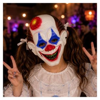 Halloween maszk, Goodmark, ijesztő bohóc modell, gonosz mosollyal, egy méret